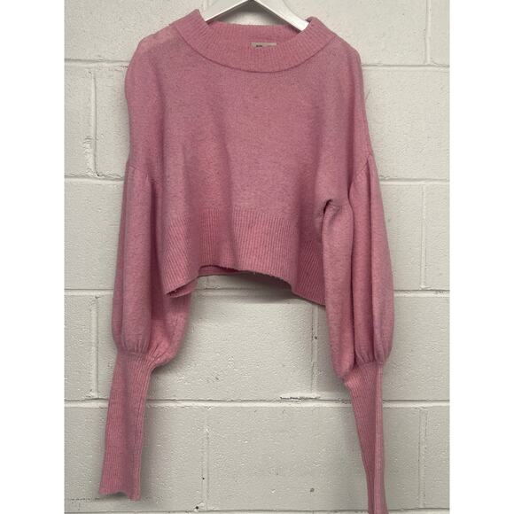 Baum Und Pferdgarten Sz Large Pink Coline Puff Sleeve Crewneck Pullover Sweater - Picture 3 of 6